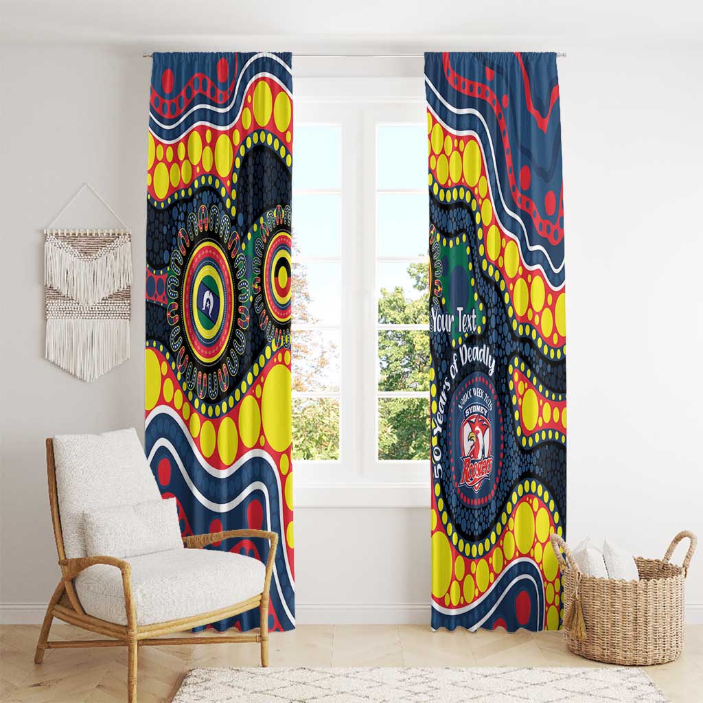 Roosters NAIDOC Week 2026 Personalised Window Curtain 50 Years of Deadly Aboriginal Art