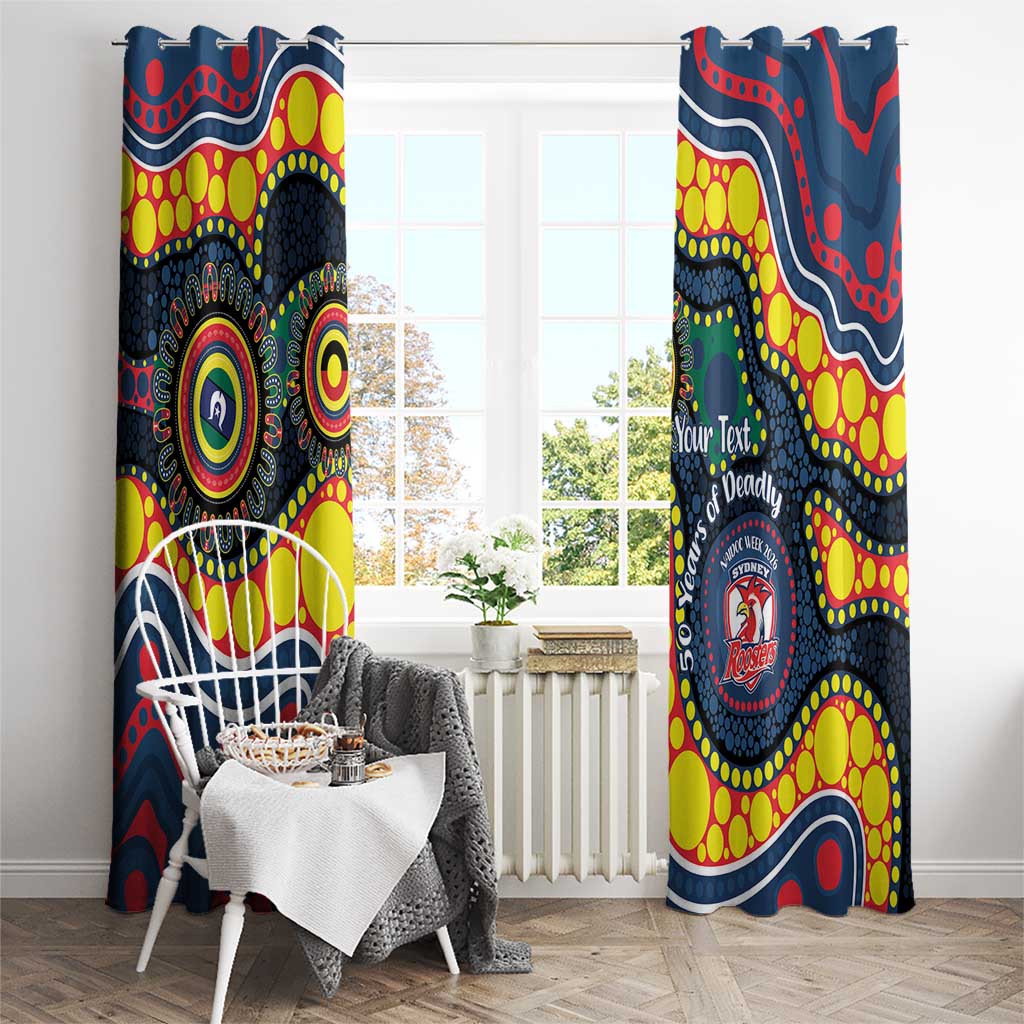 Roosters NAIDOC Week 2026 Personalised Window Curtain 50 Years of Deadly Aboriginal Art