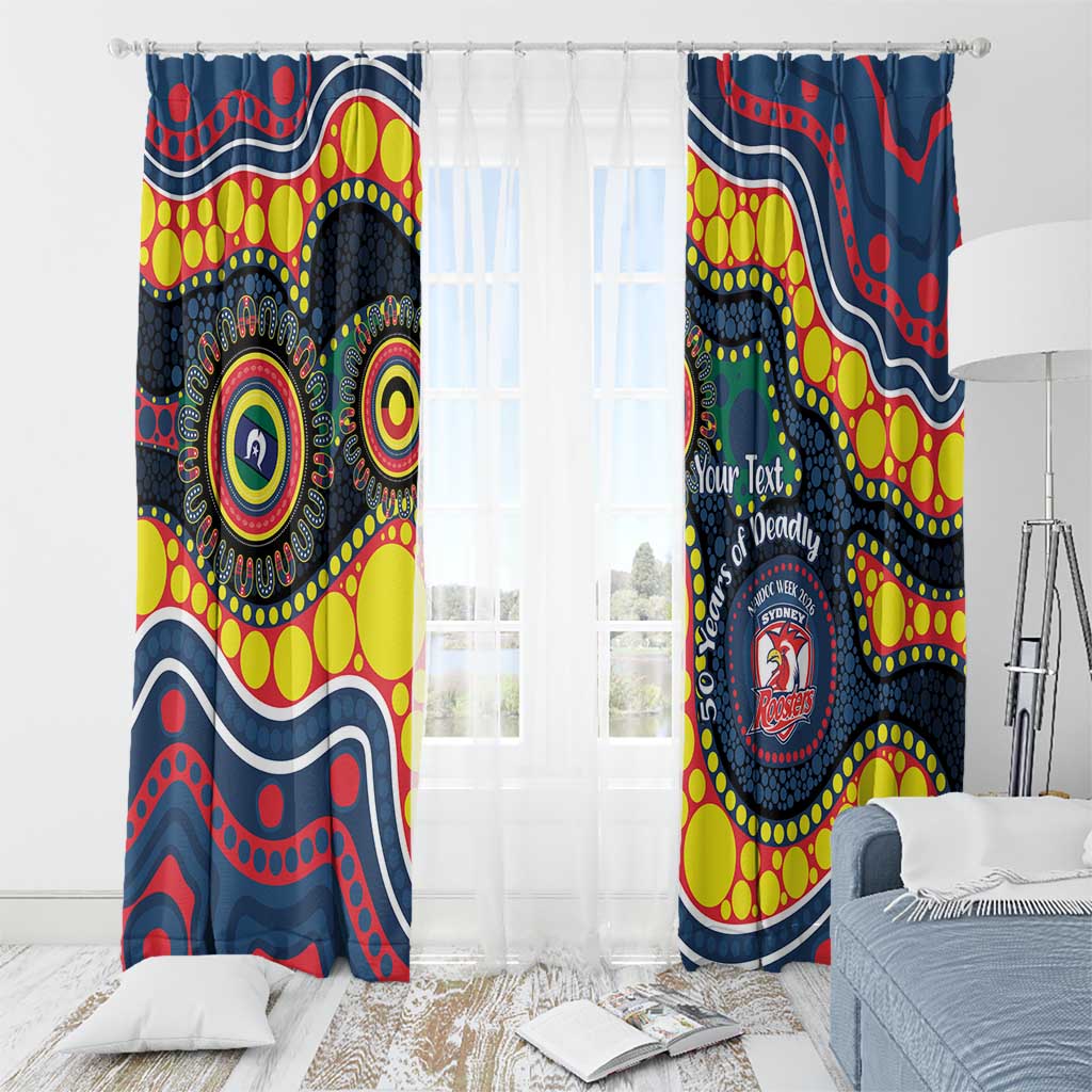Roosters NAIDOC Week 2026 Personalised Window Curtain 50 Years of Deadly Aboriginal Art