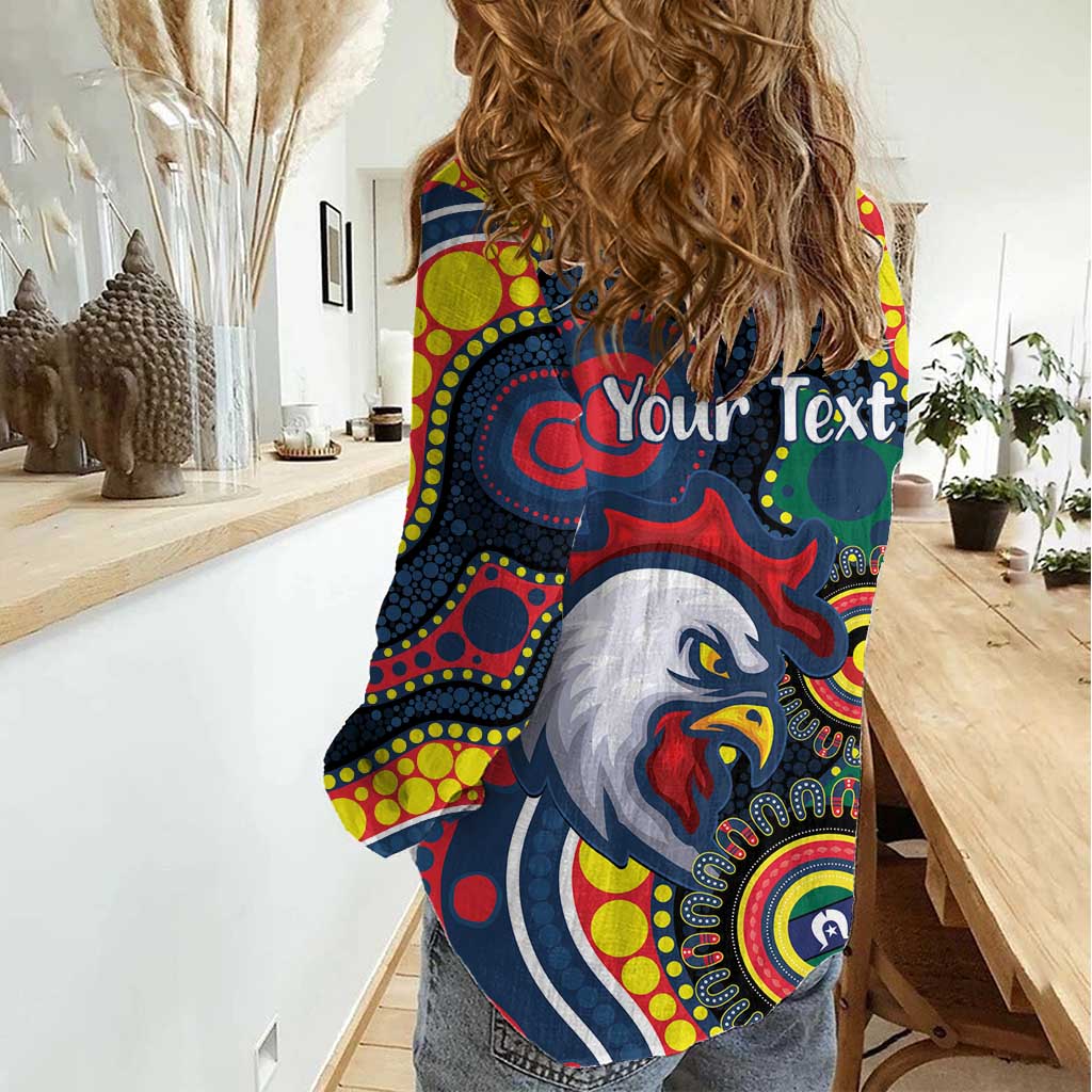 Roosters NAIDOC Week 2026 Personalised Women Casual Shirt 50 Years of Deadly Aboriginal Art