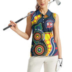 Roosters NAIDOC Week 2026 Personalised Women Sleeveless Polo Shirt 50 Years of Deadly Aboriginal Art