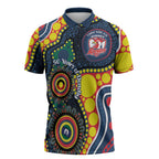 Roosters NAIDOC Week 2026 Personalised Zipper Polo Shirt 50 Years of Deadly Aboriginal Art