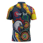Roosters NAIDOC Week 2026 Personalised Zipper Polo Shirt 50 Years of Deadly Aboriginal Art