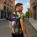 Roosters NAIDOC Week 2026 Personalised Zipper Polo Shirt 50 Years of Deadly Aboriginal Art