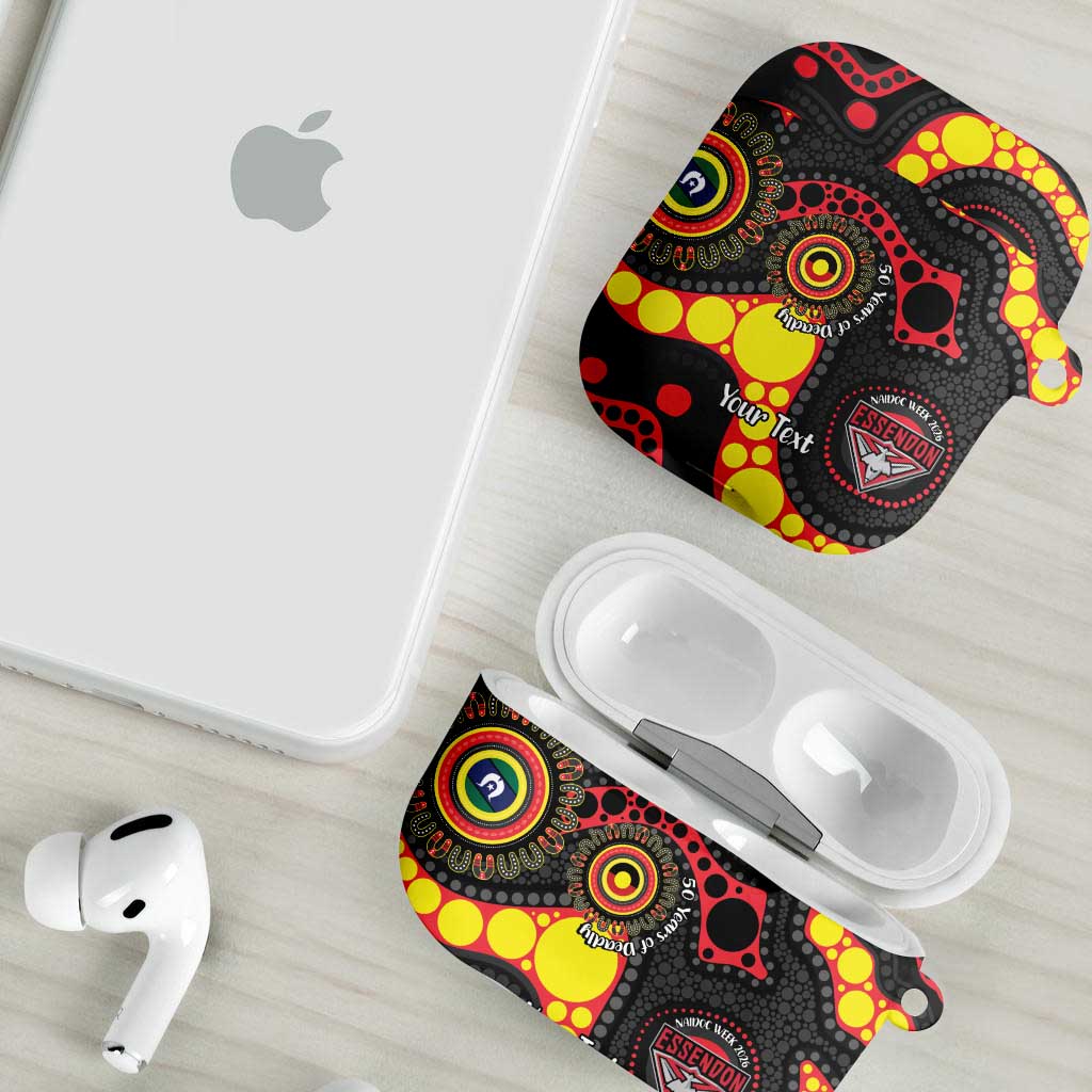 Essendon Bombers NAIDOC Week 2026 Personalised AirPods Case 50 Years of Deadly Aboriginal Art