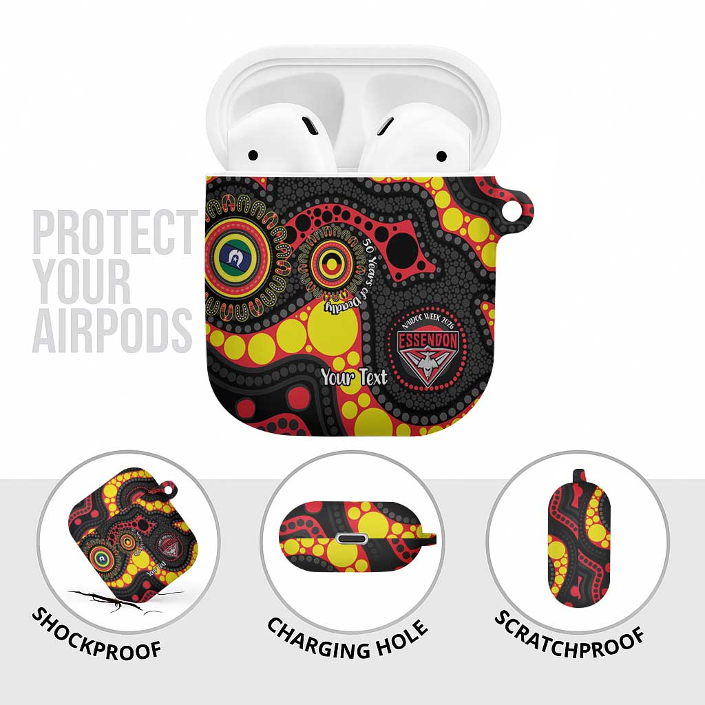Essendon Bombers NAIDOC Week 2026 Personalised AirPods Case 50 Years of Deadly Aboriginal Art