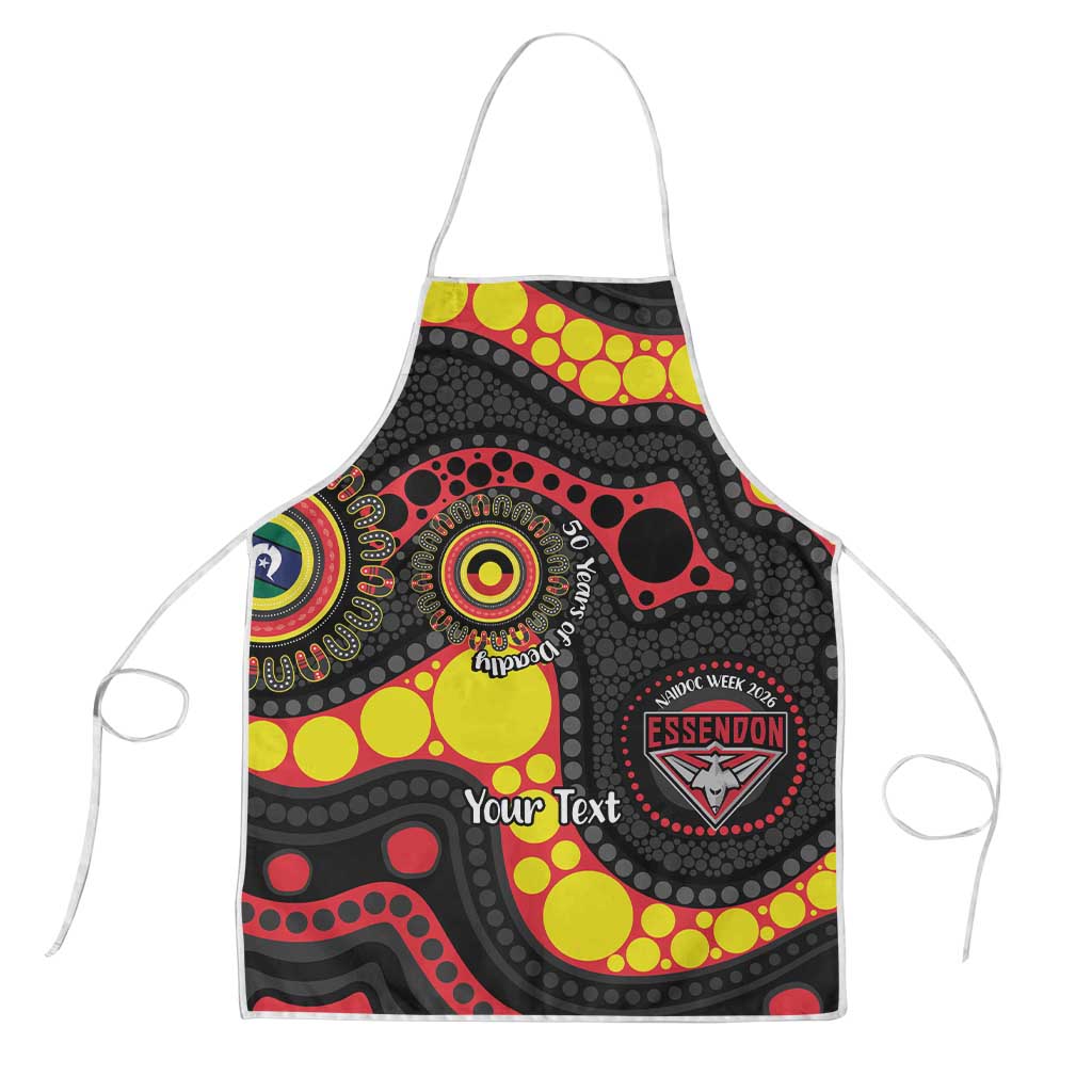 Essendon Bombers NAIDOC Week 2026 Personalised Apron 50 Years of Deadly Aboriginal Art