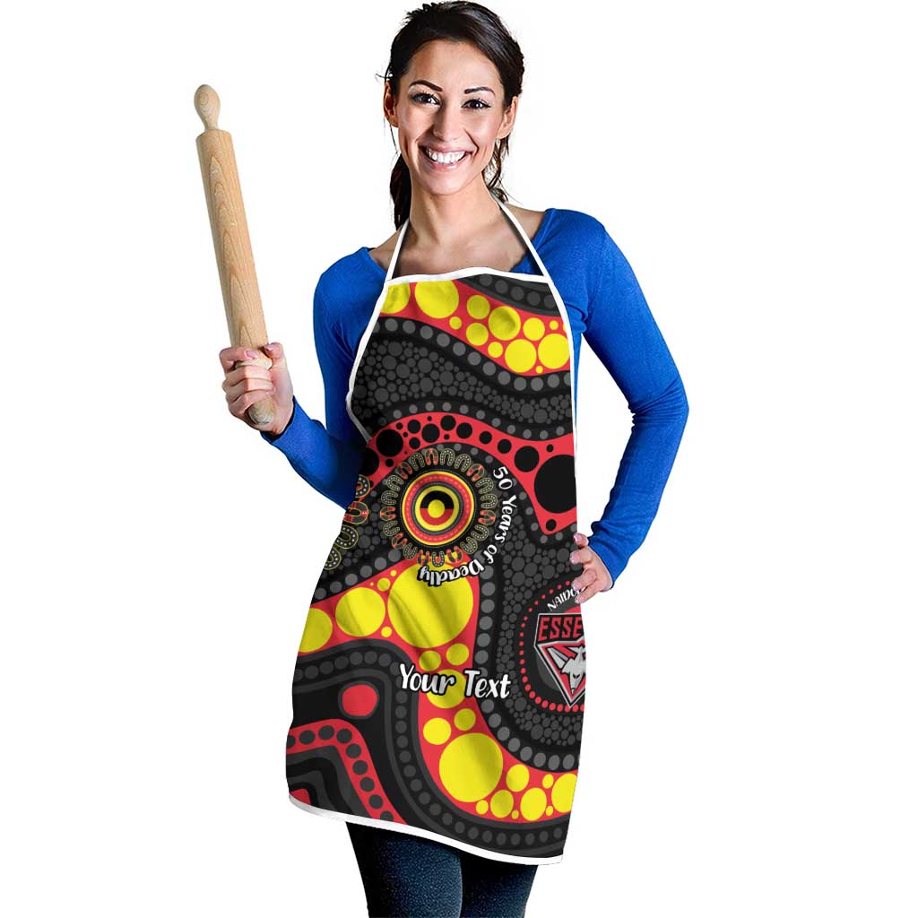 Essendon Bombers NAIDOC Week 2026 Personalised Apron 50 Years of Deadly Aboriginal Art