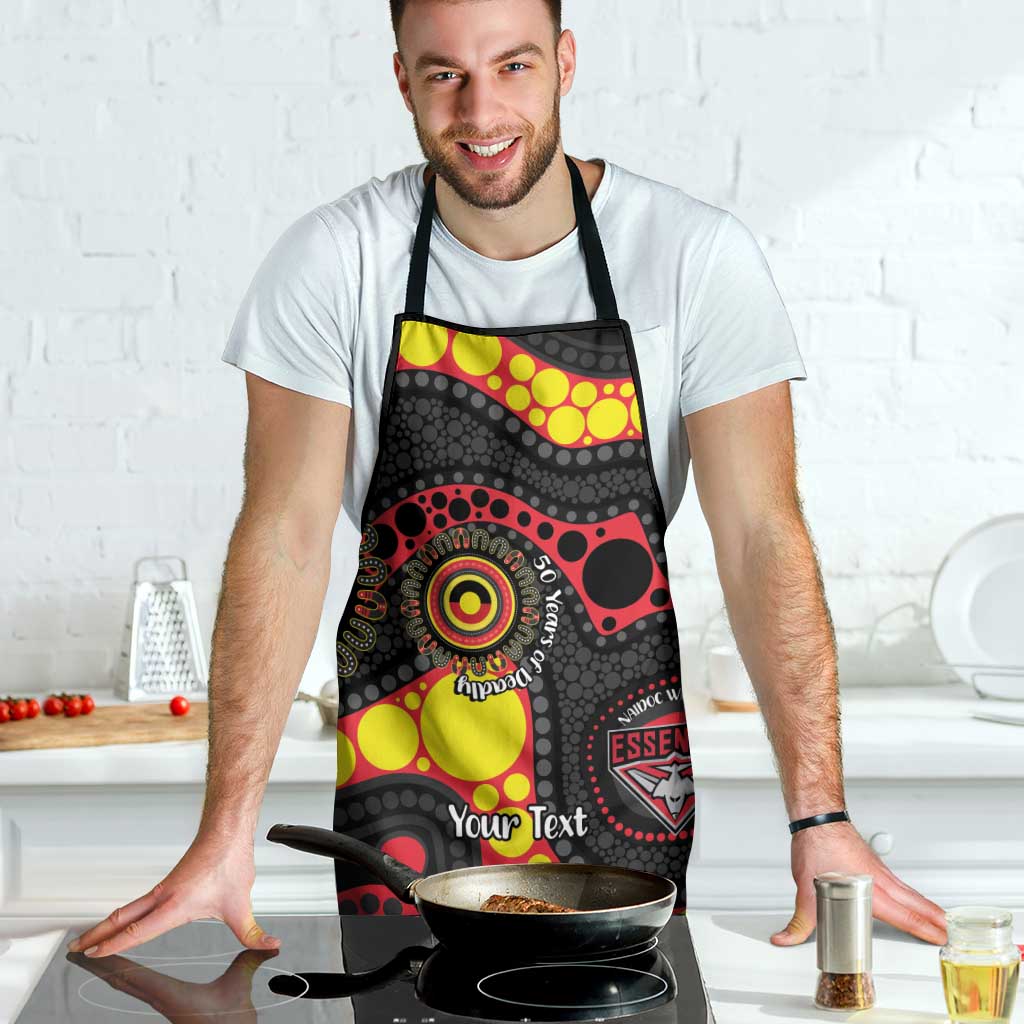Essendon Bombers NAIDOC Week 2026 Personalised Apron 50 Years of Deadly Aboriginal Art