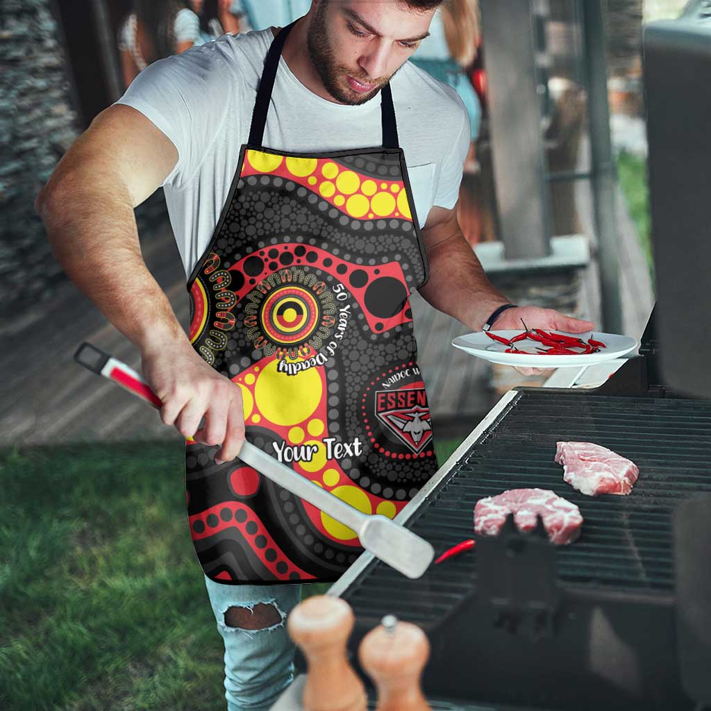 Essendon Bombers NAIDOC Week 2026 Personalised Apron 50 Years of Deadly Aboriginal Art