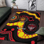 Essendon Bombers NAIDOC Week 2026 Personalised Area Rug 50 Years of Deadly Aboriginal Art