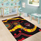 Essendon Bombers NAIDOC Week 2026 Personalised Area Rug 50 Years of Deadly Aboriginal Art