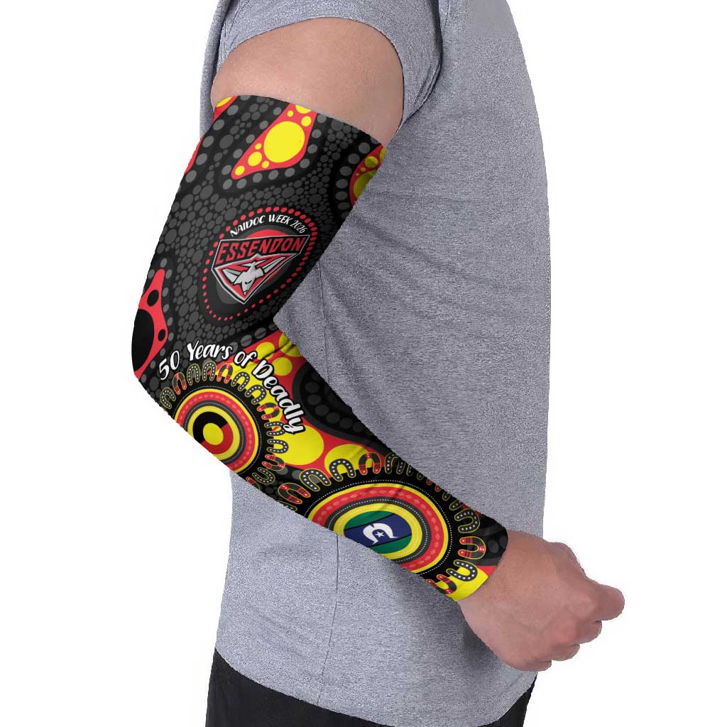 Essendon Bombers NAIDOC Week 2026 Personalised Arm Sleeves 50 Years of Deadly Aboriginal Art