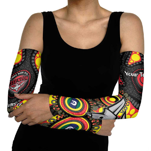 Essendon Bombers NAIDOC Week 2026 Personalised Arm Sleeves 50 Years of Deadly Aboriginal Art