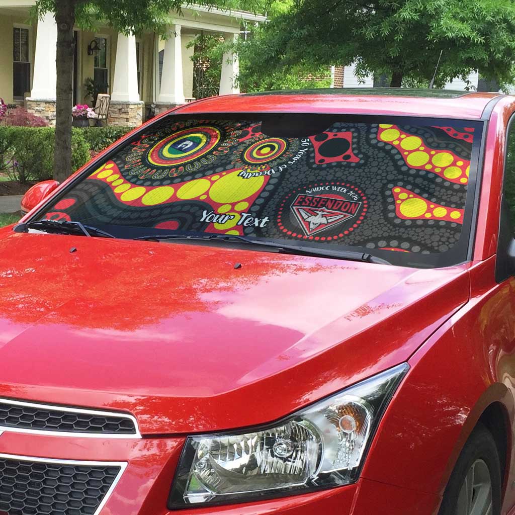 Essendon Bombers NAIDOC Week 2026 Personalised Auto Sun Shade 50 Years of Deadly Aboriginal Art