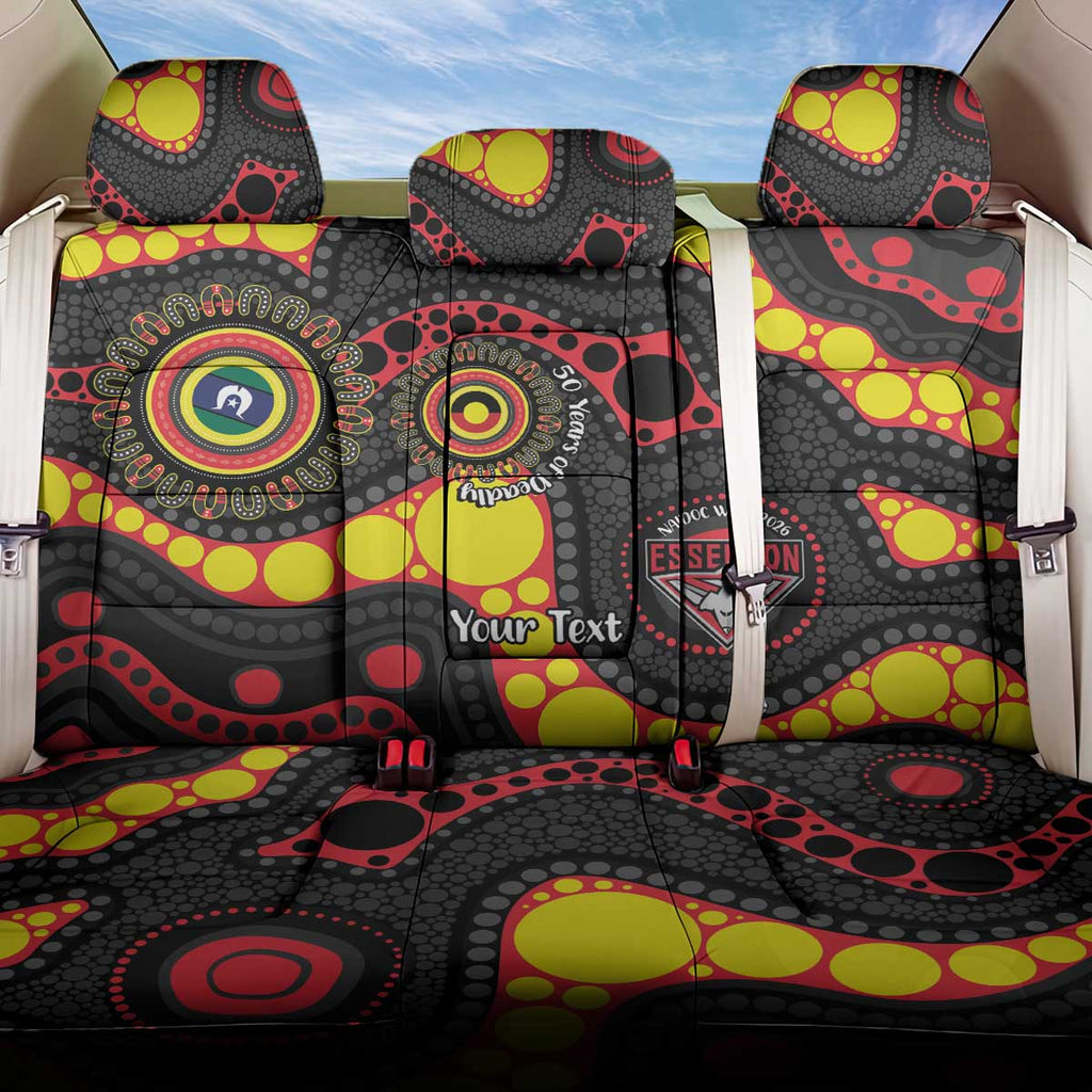 Essendon Bombers NAIDOC Week 2026 Personalised Back Car Seat Cover 50 Years of Deadly Aboriginal Art