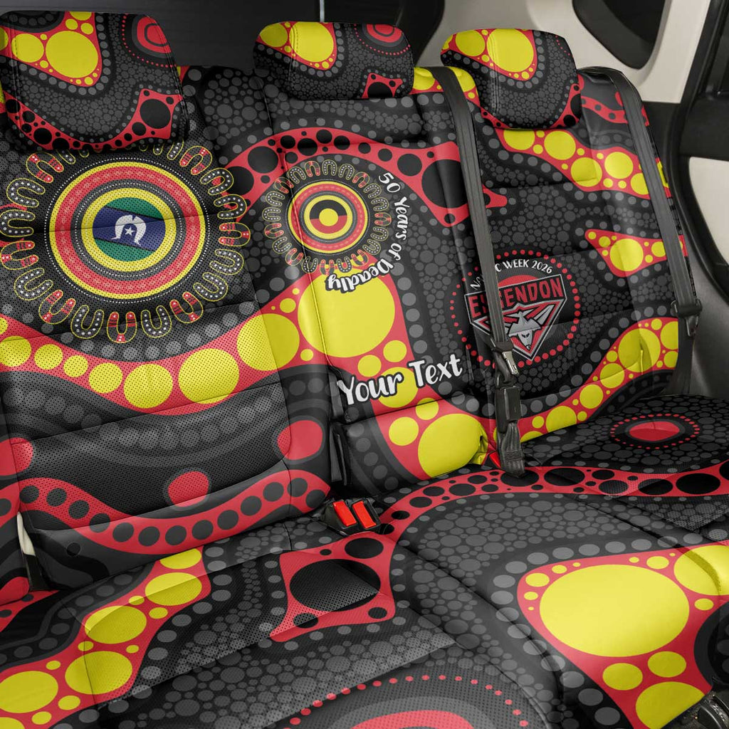 Essendon Bombers NAIDOC Week 2026 Personalised Back Car Seat Cover 50 Years of Deadly Aboriginal Art