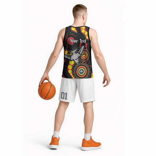 Essendon Bombers NAIDOC Week 2026 Personalised Basketball Jersey 50 Years of Deadly Aboriginal Art