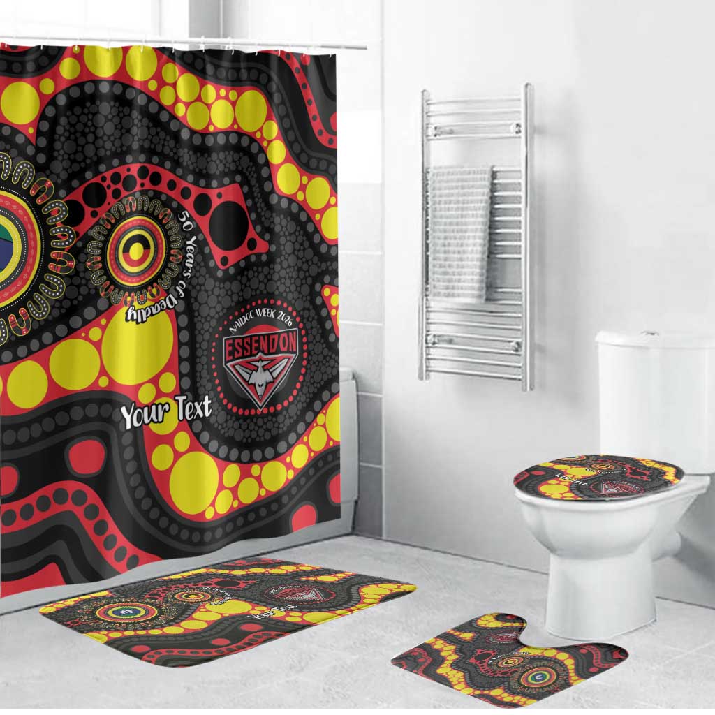 Essendon Bombers NAIDOC Week 2026 Personalised Bathroom Set 50 Years of Deadly Aboriginal Art