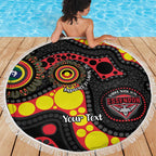Essendon Bombers NAIDOC Week 2026 Personalised Beach Blanket 50 Years of Deadly Aboriginal Art