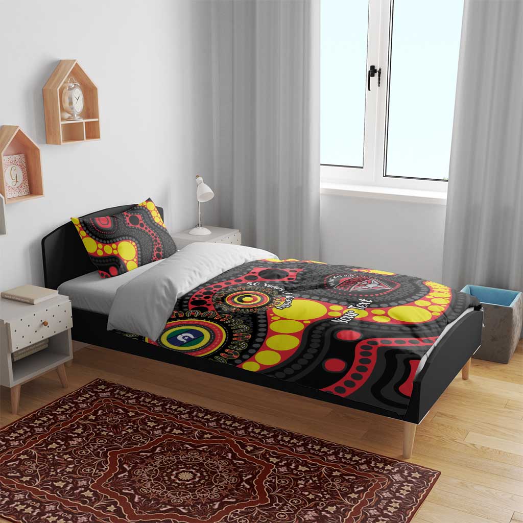Essendon Bombers NAIDOC Week 2026 Personalised Bedding Set 50 Years of Deadly Aboriginal Art