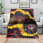 Essendon Bombers NAIDOC Week 2026 Personalised Blanket 50 Years of Deadly Aboriginal Art