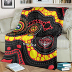 Essendon Bombers NAIDOC Week 2026 Personalised Blanket 50 Years of Deadly Aboriginal Art