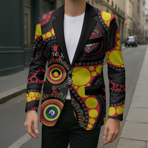 Essendon Bombers NAIDOC Week 2026 Personalised Blazer 50 Years of Deadly Aboriginal Art