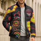 Essendon Bombers NAIDOC Week 2026 Personalised Bomber Puffer Jacket 50 Years of Deadly Aboriginal Art