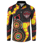 Essendon Bombers NAIDOC Week 2026 Personalised Button Sweatshirt 50 Years of Deadly Aboriginal Art