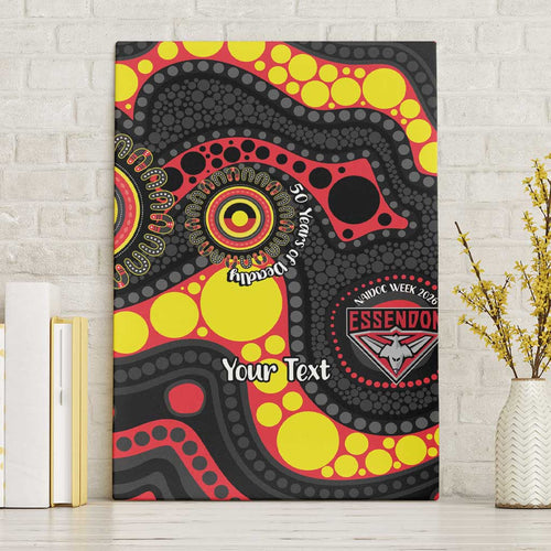 Essendon Bombers NAIDOC Week 2026 Personalised Canvas Wall Art 50 Years of Deadly Aboriginal Art