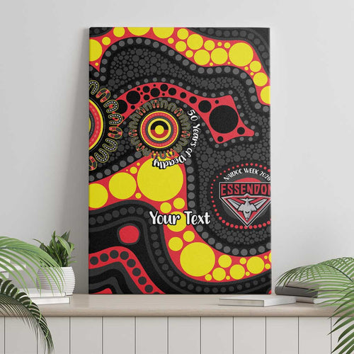 Essendon Bombers NAIDOC Week 2026 Personalised Canvas Wall Art 50 Years of Deadly Aboriginal Art