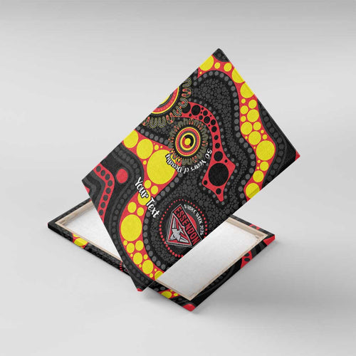 Essendon Bombers NAIDOC Week 2026 Personalised Canvas Wall Art 50 Years of Deadly Aboriginal Art