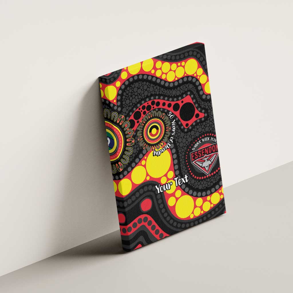Essendon Bombers NAIDOC Week 2026 Personalised Canvas Wall Art 50 Years of Deadly Aboriginal Art