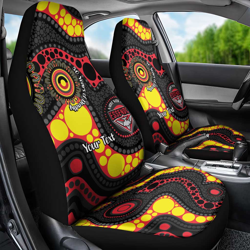 Essendon Bombers NAIDOC Week 2026 Personalised Car Seat Cover 50 Years of Deadly Aboriginal Art