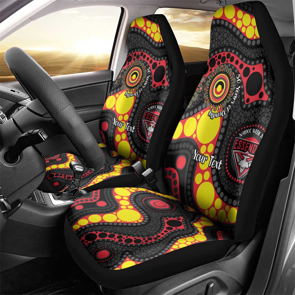 Essendon Bombers NAIDOC Week 2026 Personalised Car Seat Cover 50 Years of Deadly Aboriginal Art