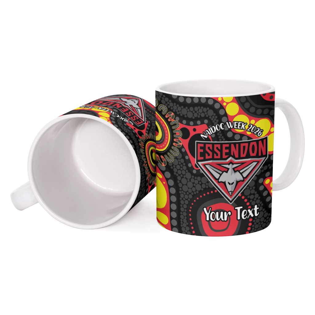 Essendon Bombers NAIDOC Week 2026 Personalised Ceramic Mug 50 Years of Deadly Aboriginal Art