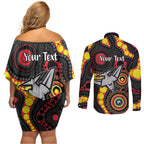 Essendon Bombers NAIDOC Week 2026 Personalised Couples Matching Off Shoulder Short Dress and Long Sleeve Button Shirt 50 Years of Deadly Aboriginal Art