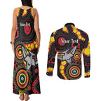 Essendon Bombers NAIDOC Week 2026 Personalised Couples Matching Tank Maxi Dress and Long Sleeve Button Shirt 50 Years of Deadly Aboriginal Art