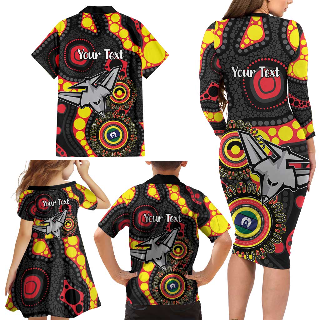 Essendon Bombers NAIDOC Week 2026 Personalised Family Matching Long Sleeve Bodycon Dress and Hawaiian Shirt 50 Years of Deadly Aboriginal Art