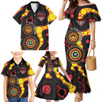 Essendon Bombers NAIDOC Week 2026 Personalised Family Matching Mermaid Dress and Hawaiian Shirt 50 Years of Deadly Aboriginal Art