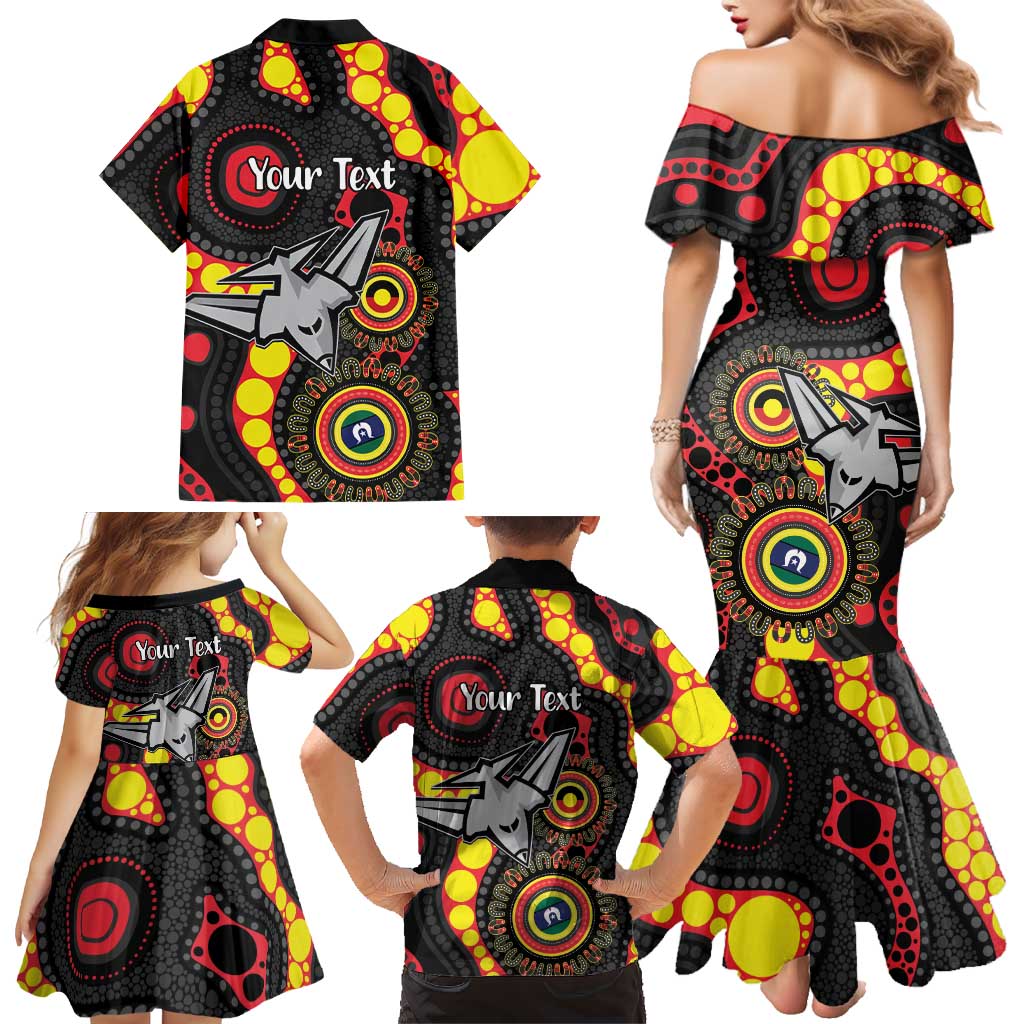 Essendon Bombers NAIDOC Week 2026 Personalised Family Matching Mermaid Dress and Hawaiian Shirt 50 Years of Deadly Aboriginal Art