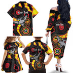 Essendon Bombers NAIDOC Week 2026 Personalised Family Matching Off The Shoulder Long Sleeve Dress and Hawaiian Shirt 50 Years of Deadly Aboriginal Art