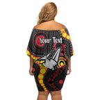 Essendon Bombers NAIDOC Week 2026 Personalised Family Matching Off Shoulder Short Dress and Hawaiian Shirt 50 Years of Deadly Aboriginal Art