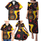Essendon Bombers NAIDOC Week 2026 Personalised Family Matching Puletasi and Hawaiian Shirt 50 Years of Deadly Aboriginal Art