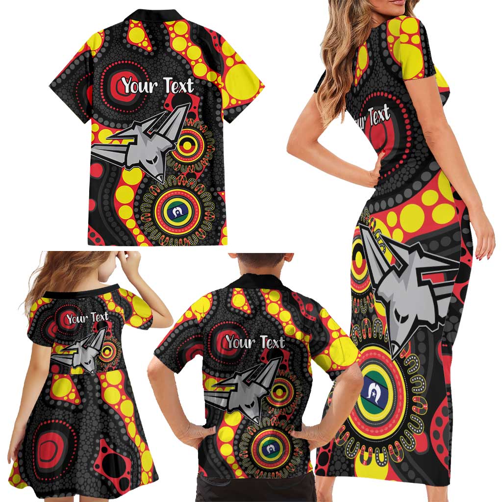 Essendon Bombers NAIDOC Week 2026 Personalised Family Matching Short Sleeve Bodycon Dress and Hawaiian Shirt 50 Years of Deadly Aboriginal Art