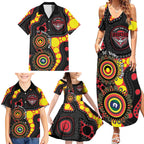 Essendon Bombers NAIDOC Week 2026 Personalised Family Matching Summer Maxi Dress and Hawaiian Shirt 50 Years of Deadly Aboriginal Art