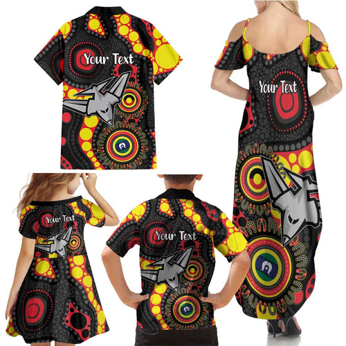 Essendon Bombers NAIDOC Week 2026 Personalised Family Matching Summer Maxi Dress and Hawaiian Shirt 50 Years of Deadly Aboriginal Art