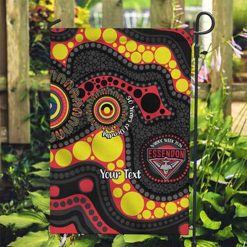 Essendon Bombers NAIDOC Week 2026 Personalised Garden Flag 50 Years of Deadly Aboriginal Art