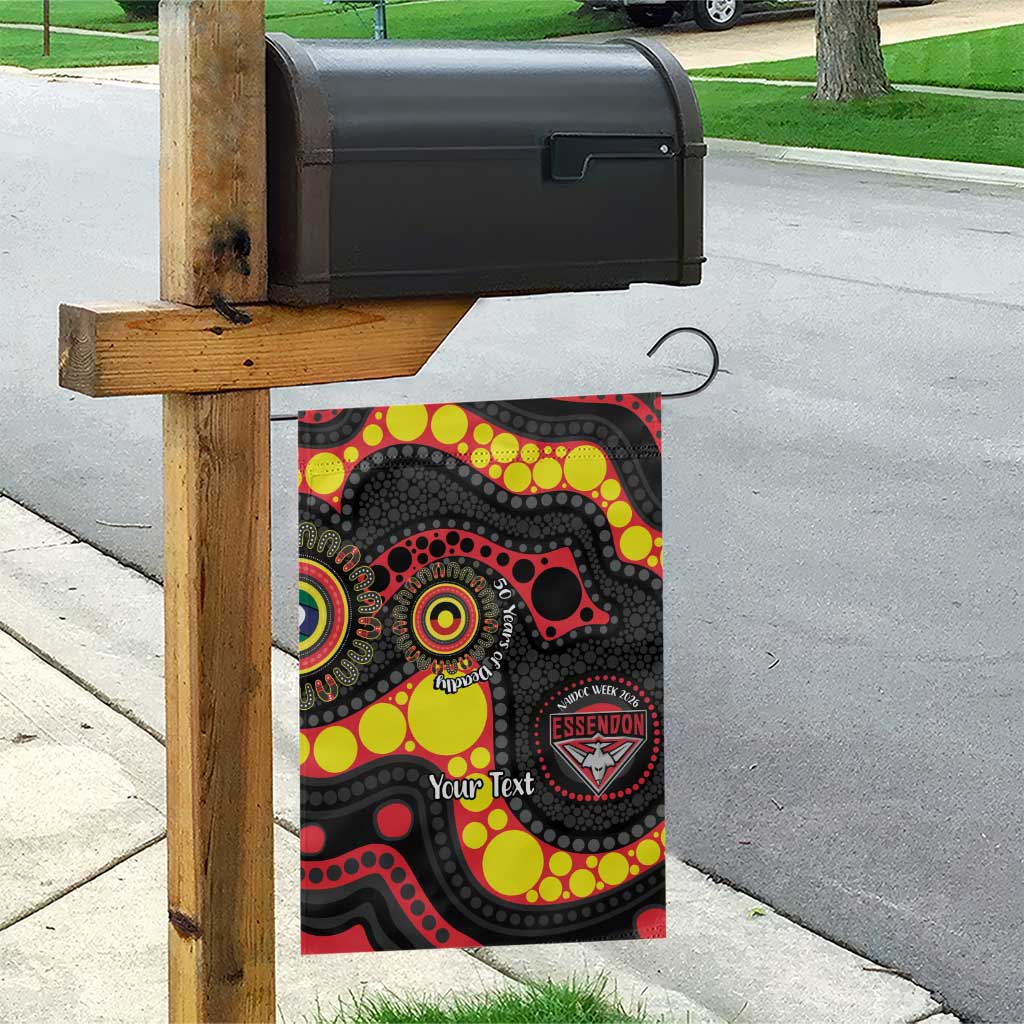 Essendon Bombers NAIDOC Week 2026 Personalised Garden Flag 50 Years of Deadly Aboriginal Art